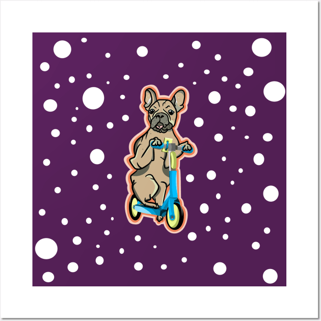 Polka Dot French Bulldog Wall Art by mailboxdisco